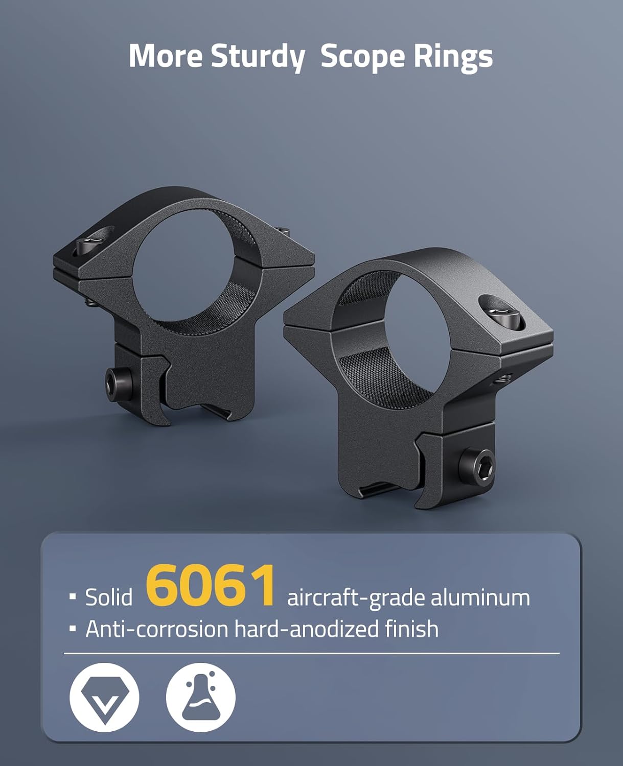 CVLIFE 1 Inch Scope Rings - Durable Scope Mount for Dovetail & Picatinny Rails | 2-Pack