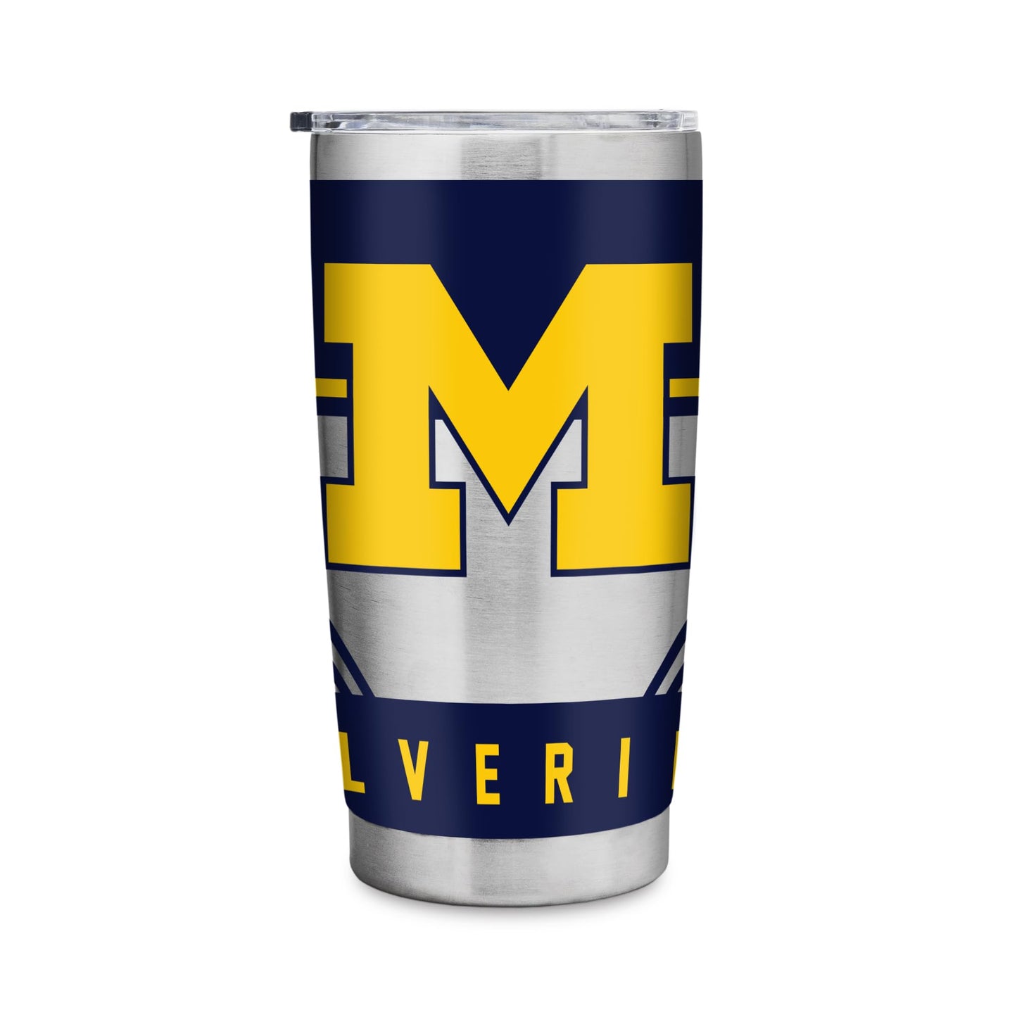 Rico Industries NCAA Michigan Wolverines 20oz Stainless Steel Tumbler with Lid - Great For Coffee, Tea, Water or Cocktails