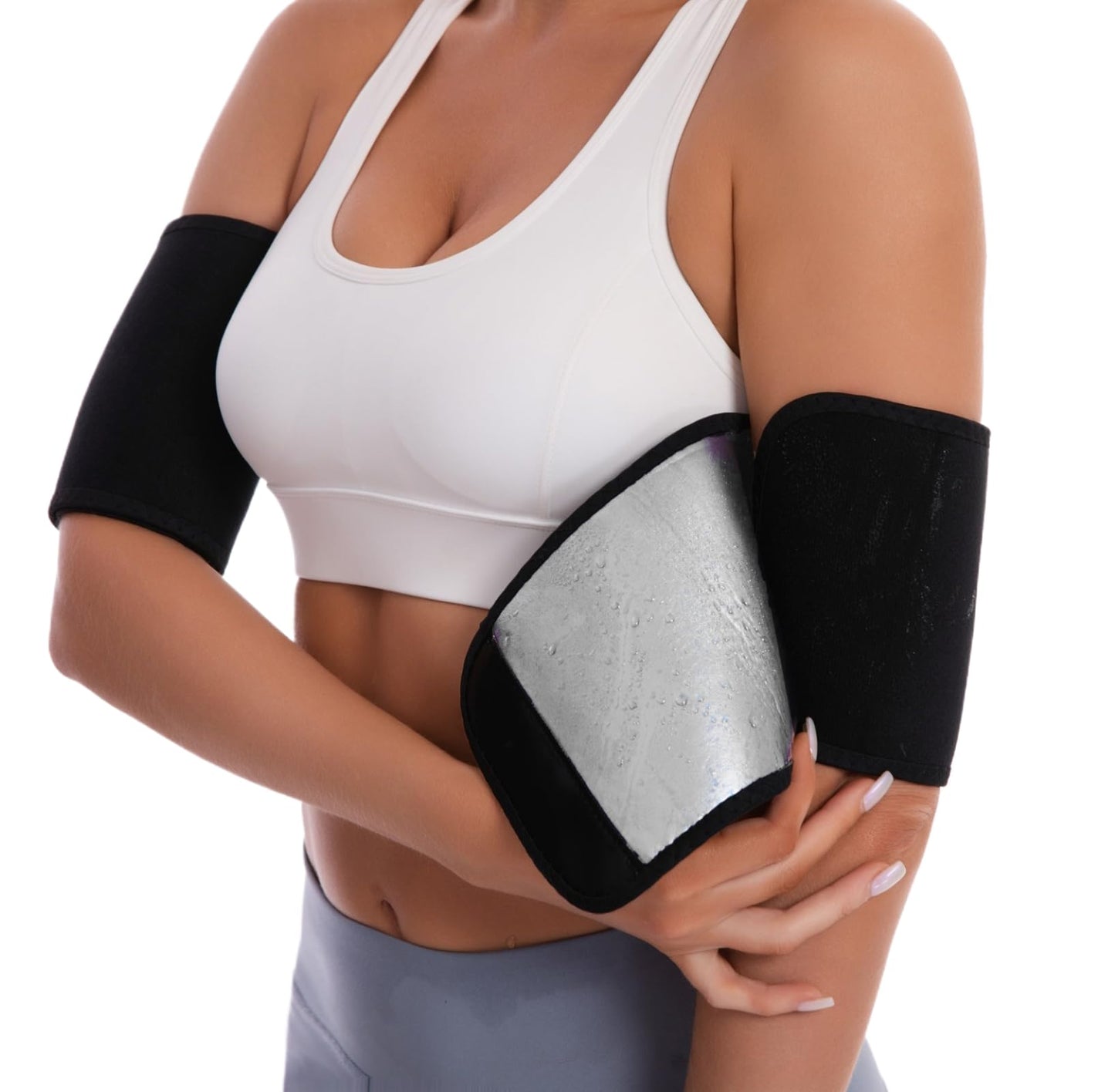 Dokelovy Sauna Arm Sleeves for Women & Men, Adjustable Sweat Arm Trimmer Toning Bands Arm Fat Reducer for Workout Gym 2-Pack
