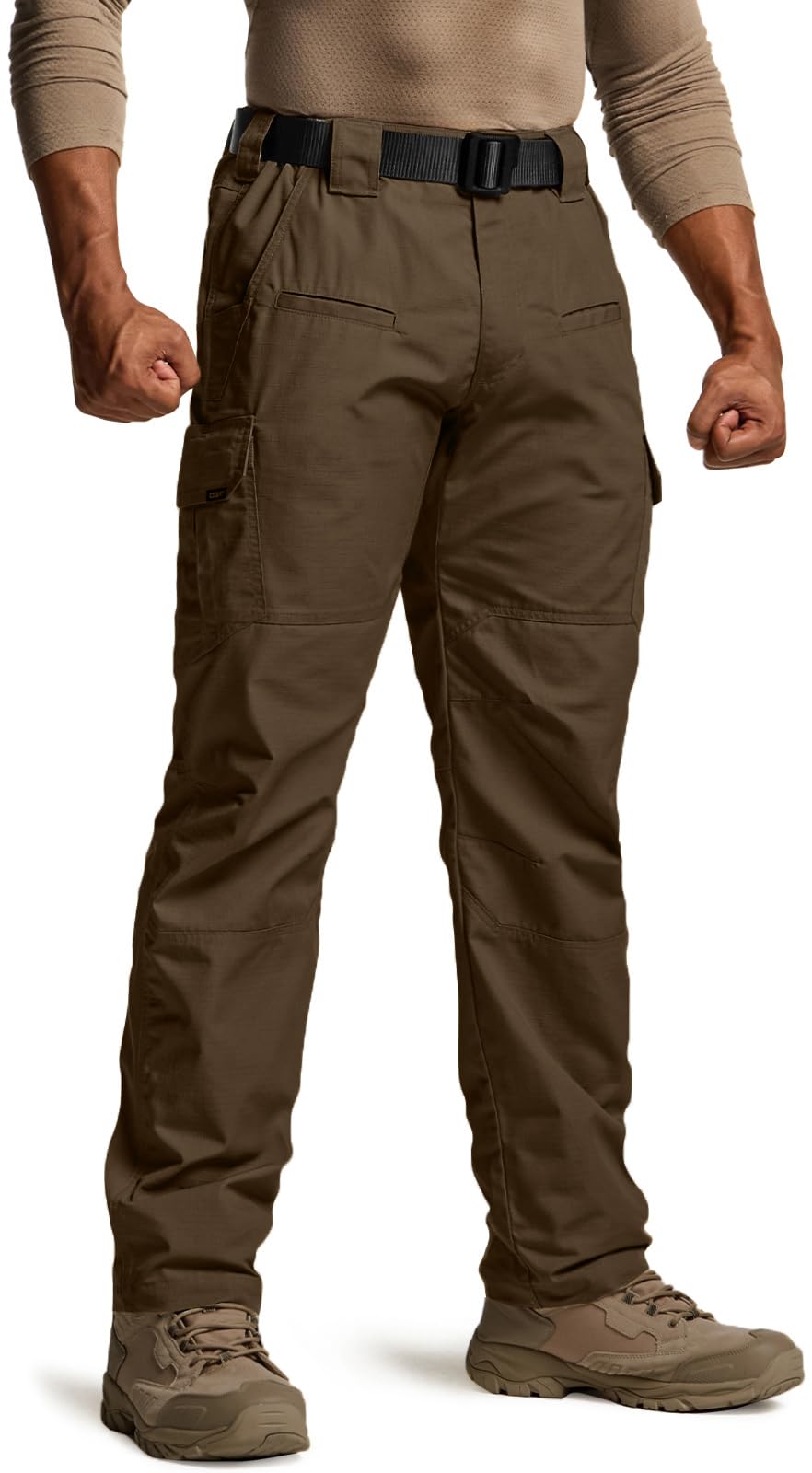 CQR Men's Tactical Pants, Water Resistant Ripstop Cargo Pants, Lightweight EDC Work Hiking Pants, Outdoor Apparel, Raider Tundra, 38W x 32L