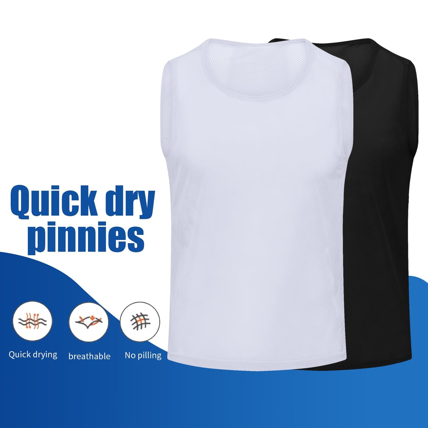 Antoyo 12/24/48Pcs Soccer Pinnies Youth, Scrimmage Team Practice Vests