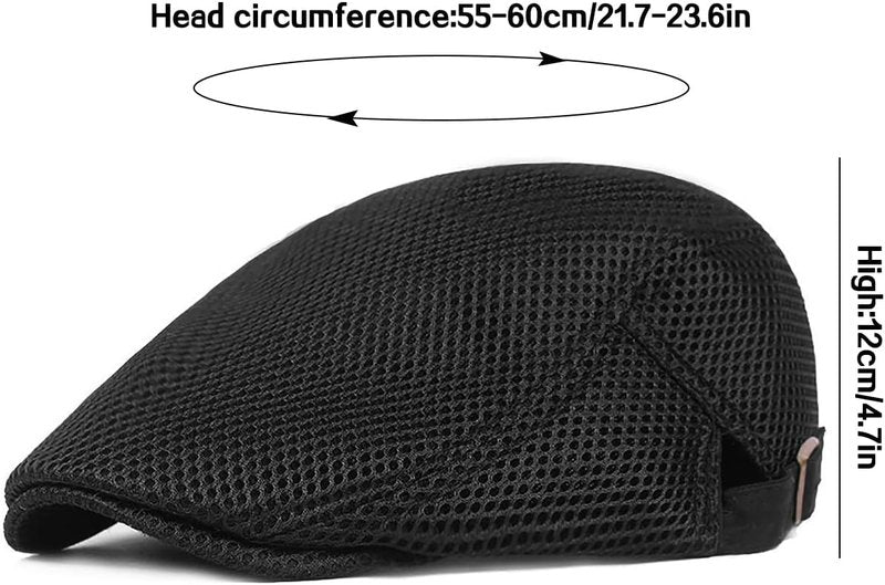 Men's Breathable Mesh Newsboy Cap - Summer Ivy Flat Hat | Stylish Cabbie Design