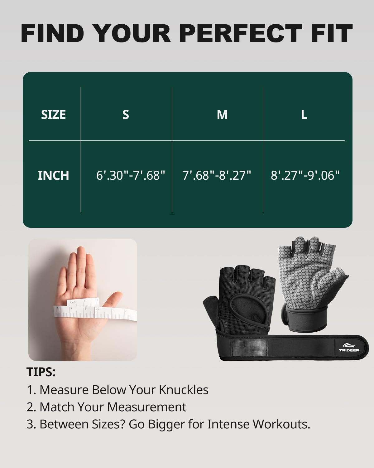 Trideer Weight Lifting Gloves for Women Men with Wrist Support, Workout Gloves Women Full Palm Protection for Gym Training, Fitness, Weightlifting & Pull Ups
