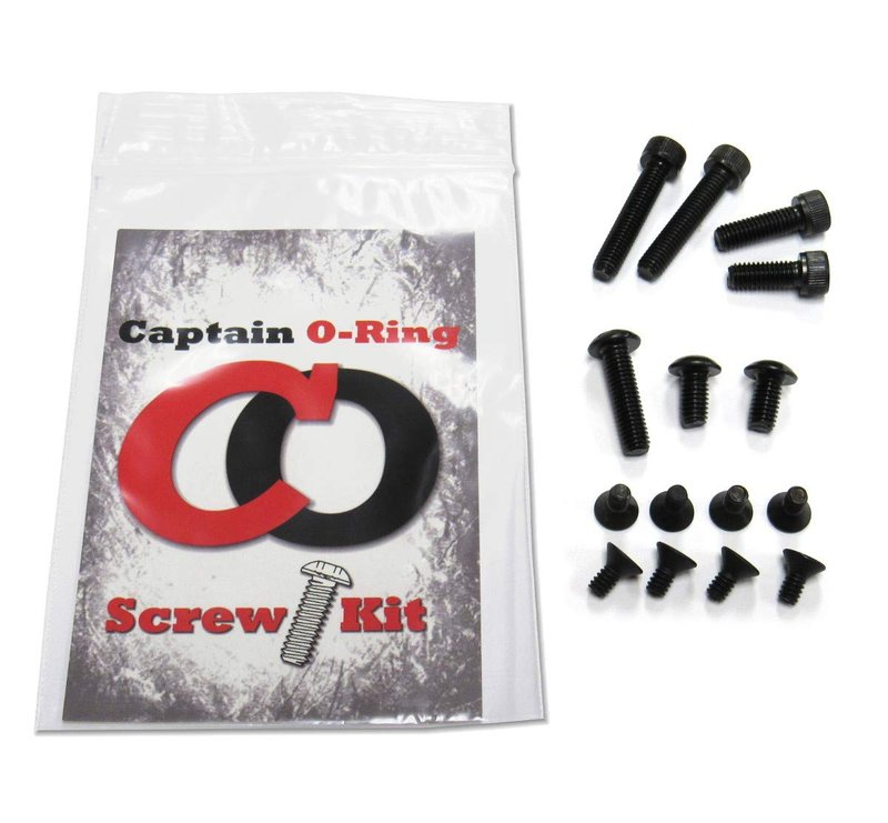 Captain O-Ring Ego 9-11, Etek 3-5, Etha, LV1/LVR, CS1/CSR, GEO 1-3.5, GTEK, GTEK 160R Blackout Screw kit
