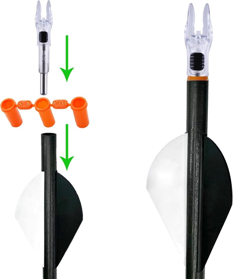 Lighted Nocks for Arrows - 12 Pack Universal Fit .204/.233/.244/.246 | ON/OFF Switch for Archery Hunting