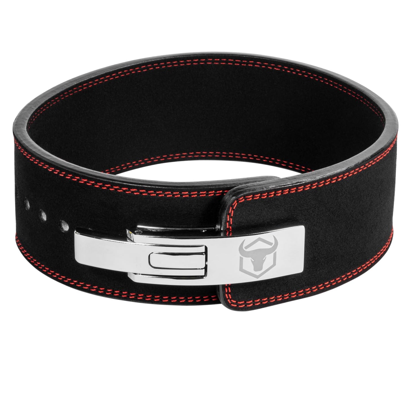 Powerlifting Lever Belt - 10mm or 13mm Weight Lifting Belt (USPA & IPL Approved) for Heavy Weightlifting - Lower Back Leather Support for Deadlifts and Squats (Large, 13mm - All Black)