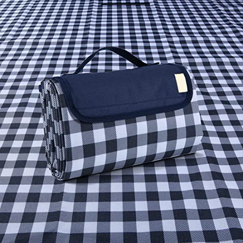 K Y KANGYUN Outdoor Picnic Blanket, Extra Large Beach Blanket, Foldable Lightweight Waterproof Sand Mat, Picnic Blanket 80" x 60" for Beach Camping Hiking Park Patio (Dark Blue, 80x60 inch)