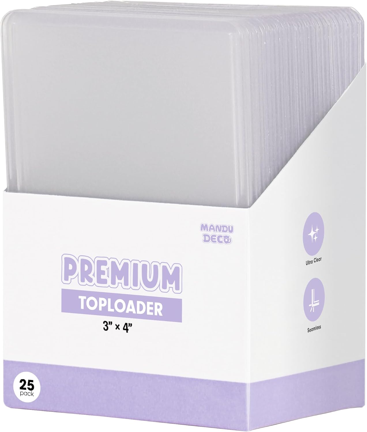 Mandu Deco Toploaders for Kpop Album Photocards - PVC Free, 3" x 4" | Pack of 25