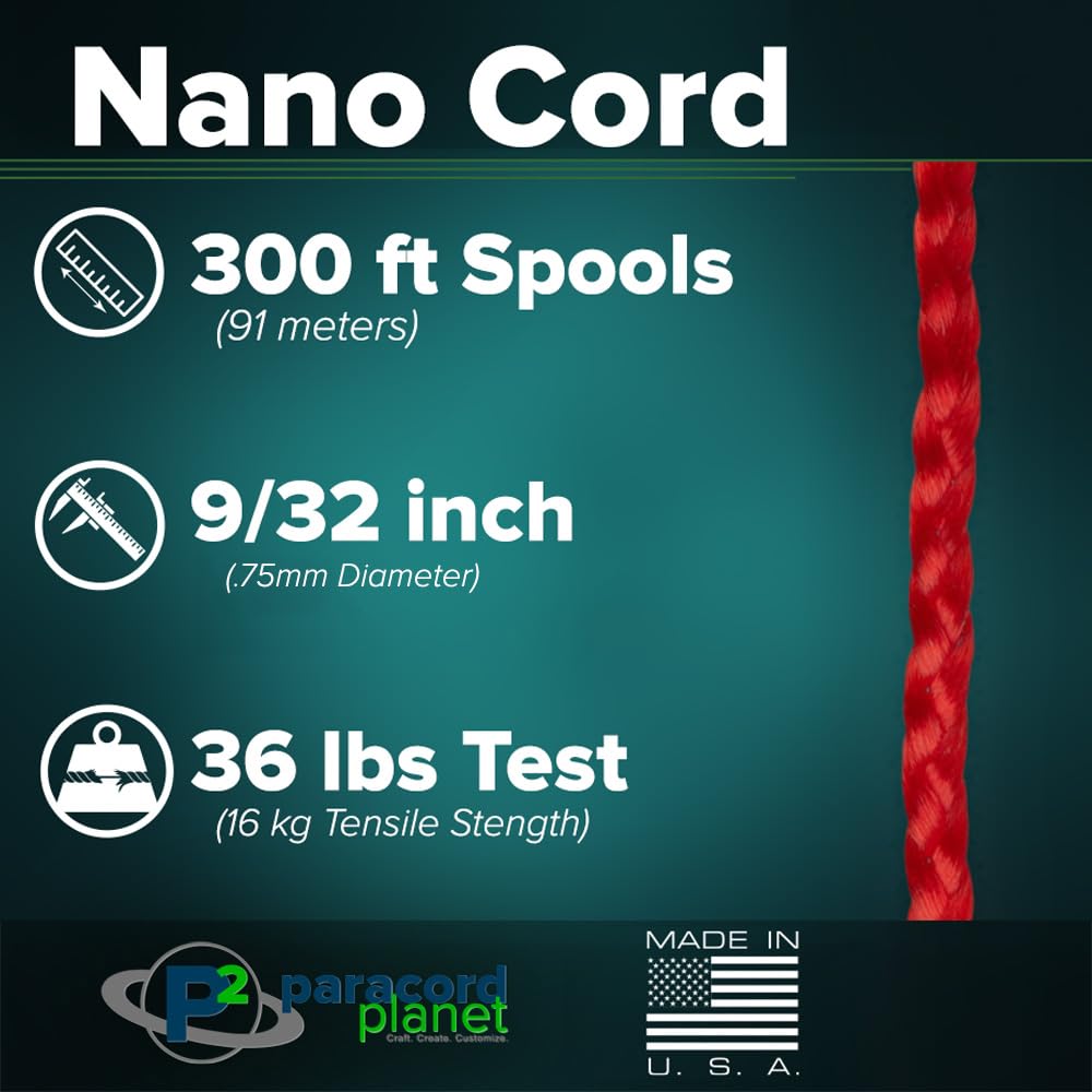 Paracord Planet Nano Cord –Lightweight Nylon Nano Paracord – Great for Arts & Crafts, Home Décor, Camping and More!