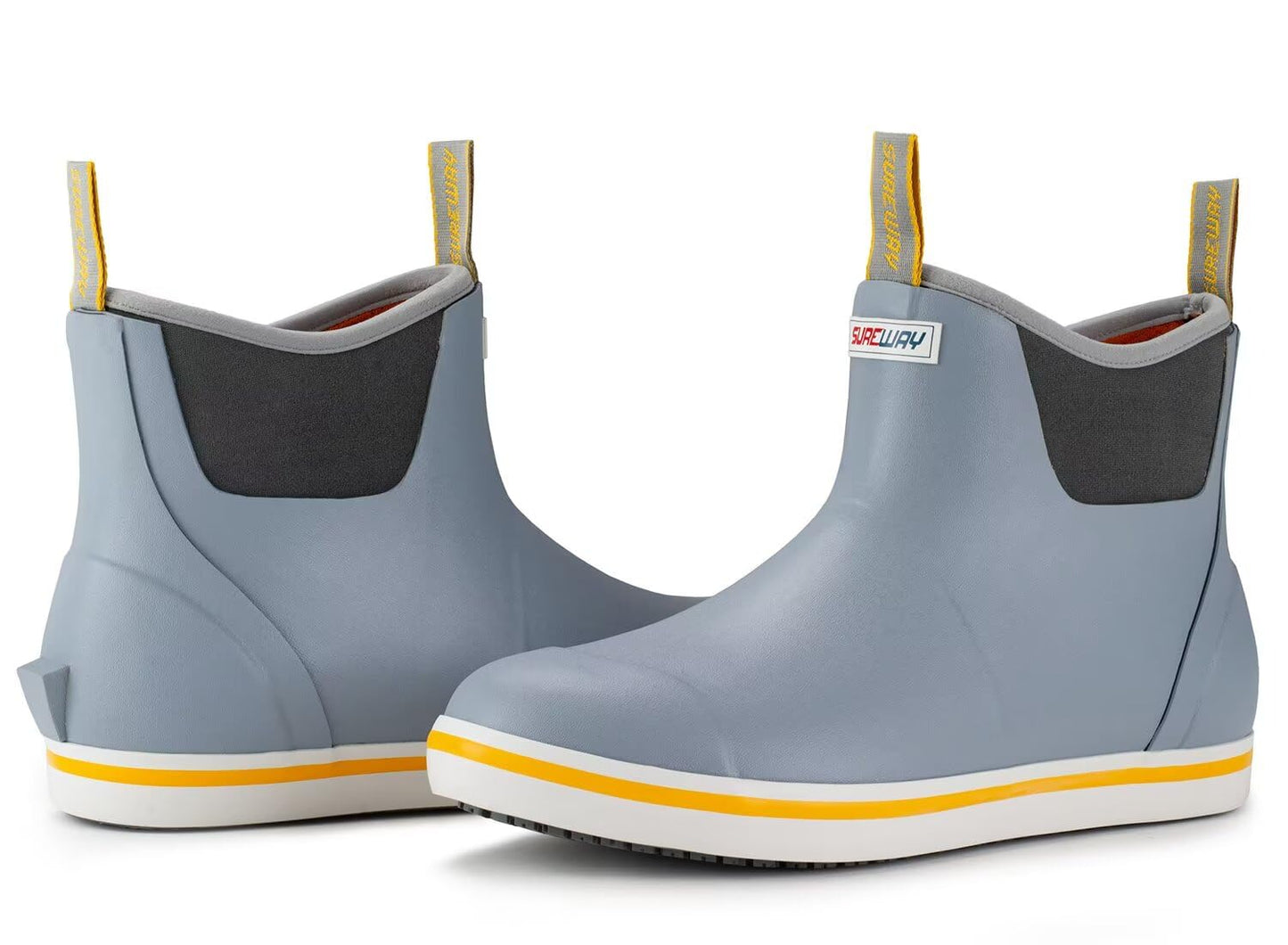 SUREWAY Men's Deck Boots Professional Non-Slip Fishing & Ankle Boating Boot Waterproof Rain Boots, Lightweight Neoprene Rubber Deck Boots