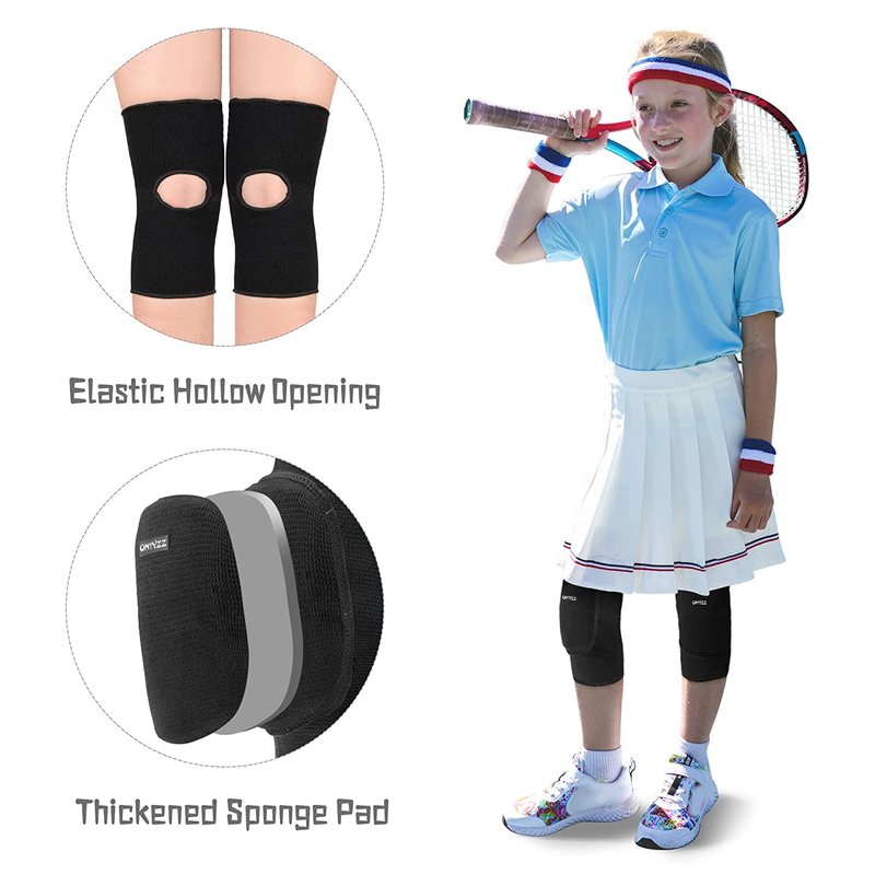 ONTYZZ Kids Knee Sleeve 1 Pair kids Knee Pads Stretchy Child Knee Bandage Support Children Knee Support for Sports Dance Black/S