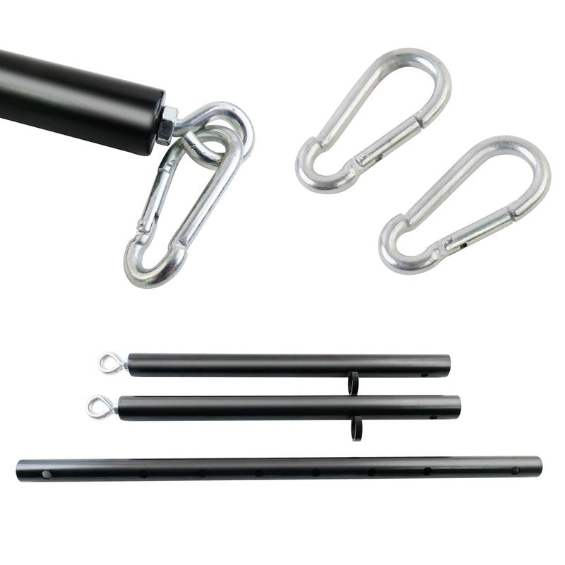 3 in 1 Spreader Bar Black Heavy Duty Stainless Steel Adjustable Bar, Yoga Training Fitness Gear, Workout Bar, Home Sports Gym Kit