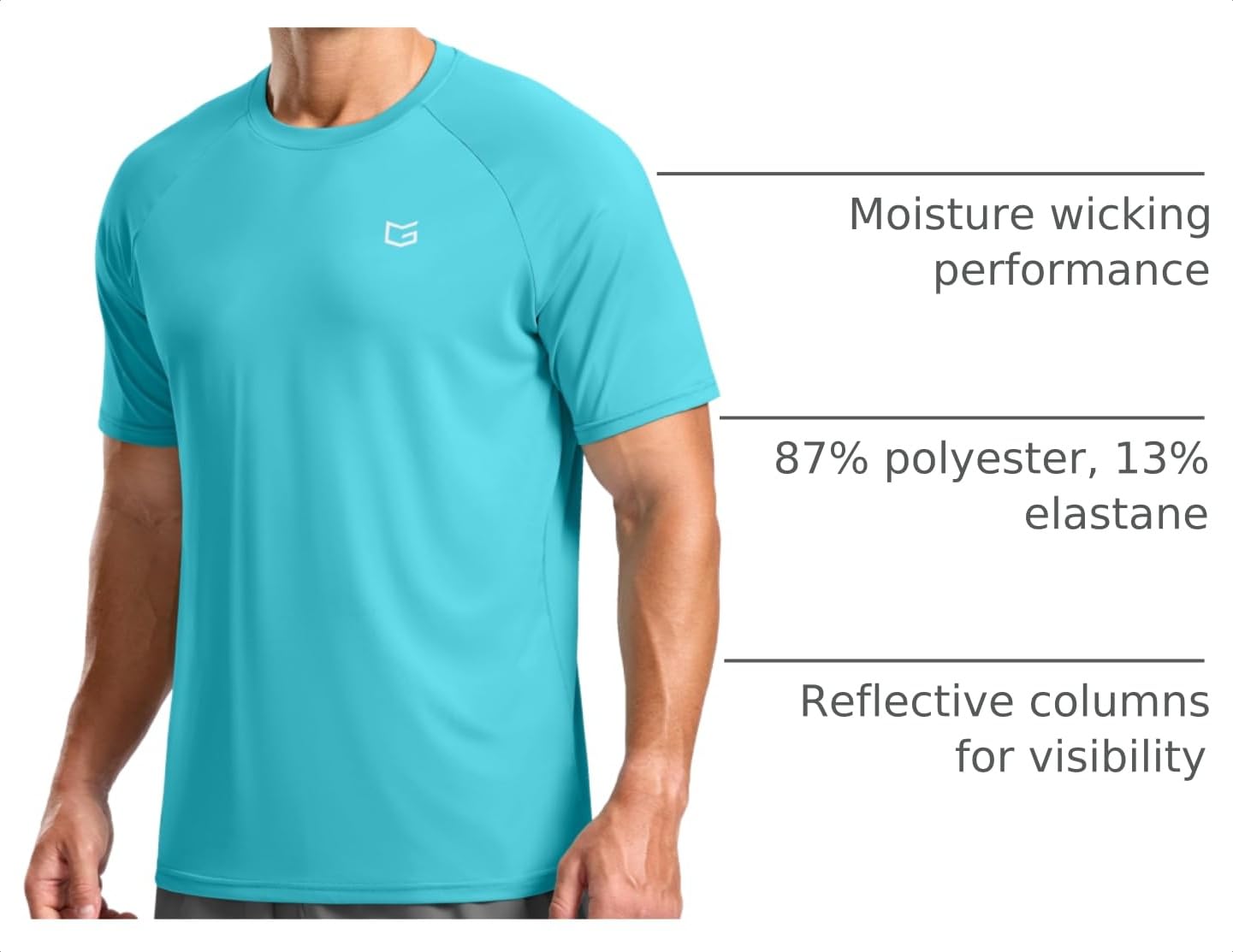 G Gradual Men's Athletic Workout T-Shirts Moisture Wicking Cooling Running Shirts Short Sleeve Performance Tee for Gym Tennis(Blue,4XL)