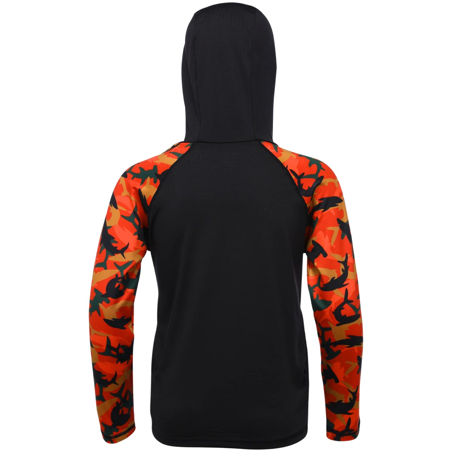 DRONIRING Boys Rash Guard Swim Hoodie, UPF 50+ UV Sun Protection Long Sleeve Fishing Shirt, Kids Youth SPF Water Shirts