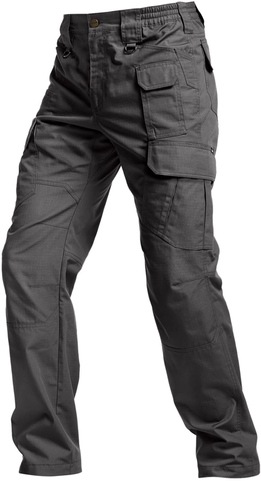 CQR Men's Tactical Pants, Water Resistant Ripstop Cargo Pants, Lightweight EDC Work Hiking Pants, Outdoor Apparel, Duratex Mag Pocket Charcoal, 42W x 30L