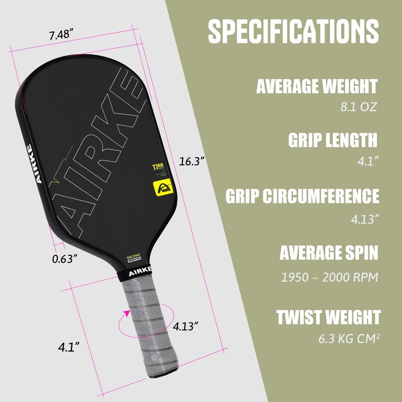 Pickleball Paddles - T700 Carbon Fiber Paddle with Honeycomb Core Pickleball Rackets - Lightweight Precision & Enhanced Shock Absorption