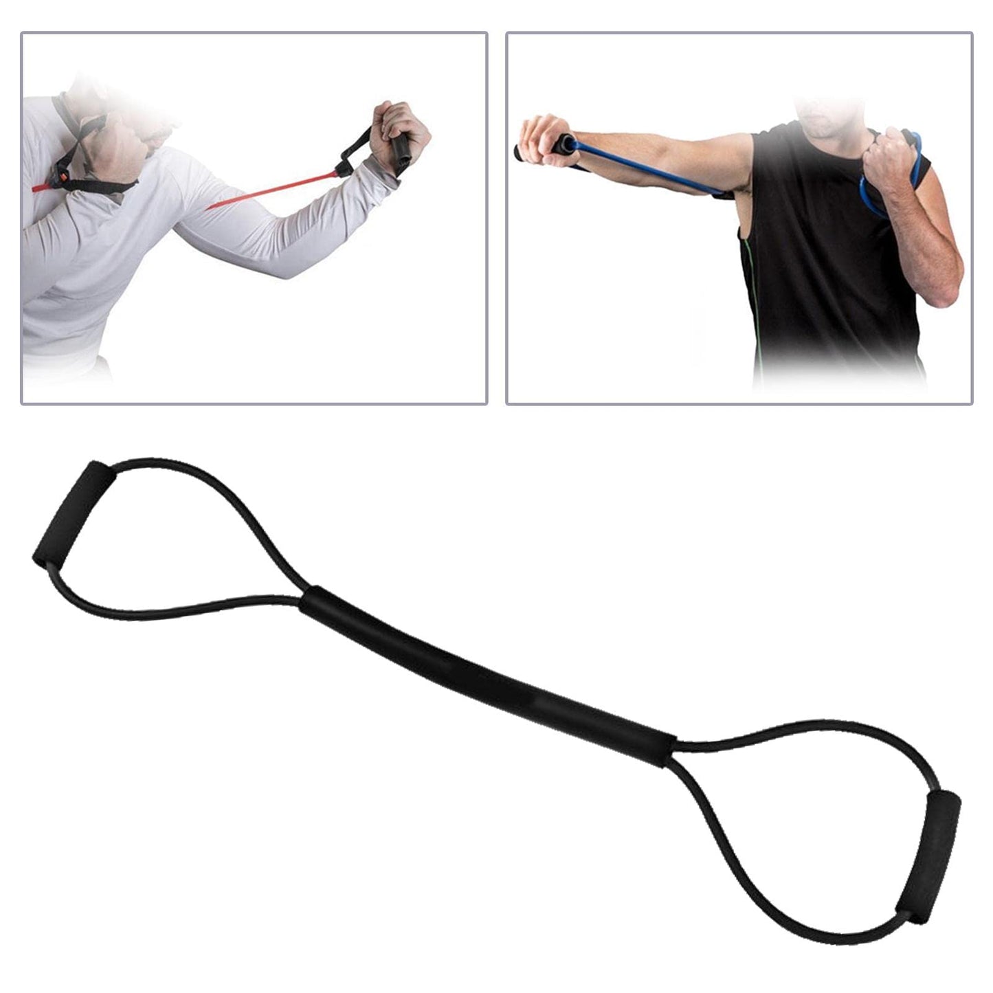 Fancyes Elastic Resistance Bands Pull Rope Agility Training for Shadow Boxing Punching Arm, Black 35LB