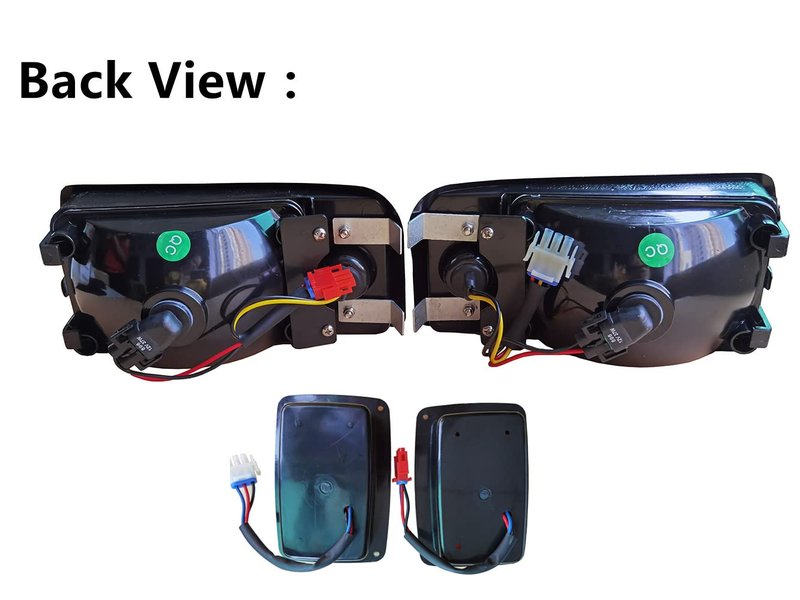 BeAcc Club Car DS Light Kit for 1993-UP Golf Cart Factory Style OEM Basic Headlight & Taillight Kit with Wires Halogen Headlights LED Taillights