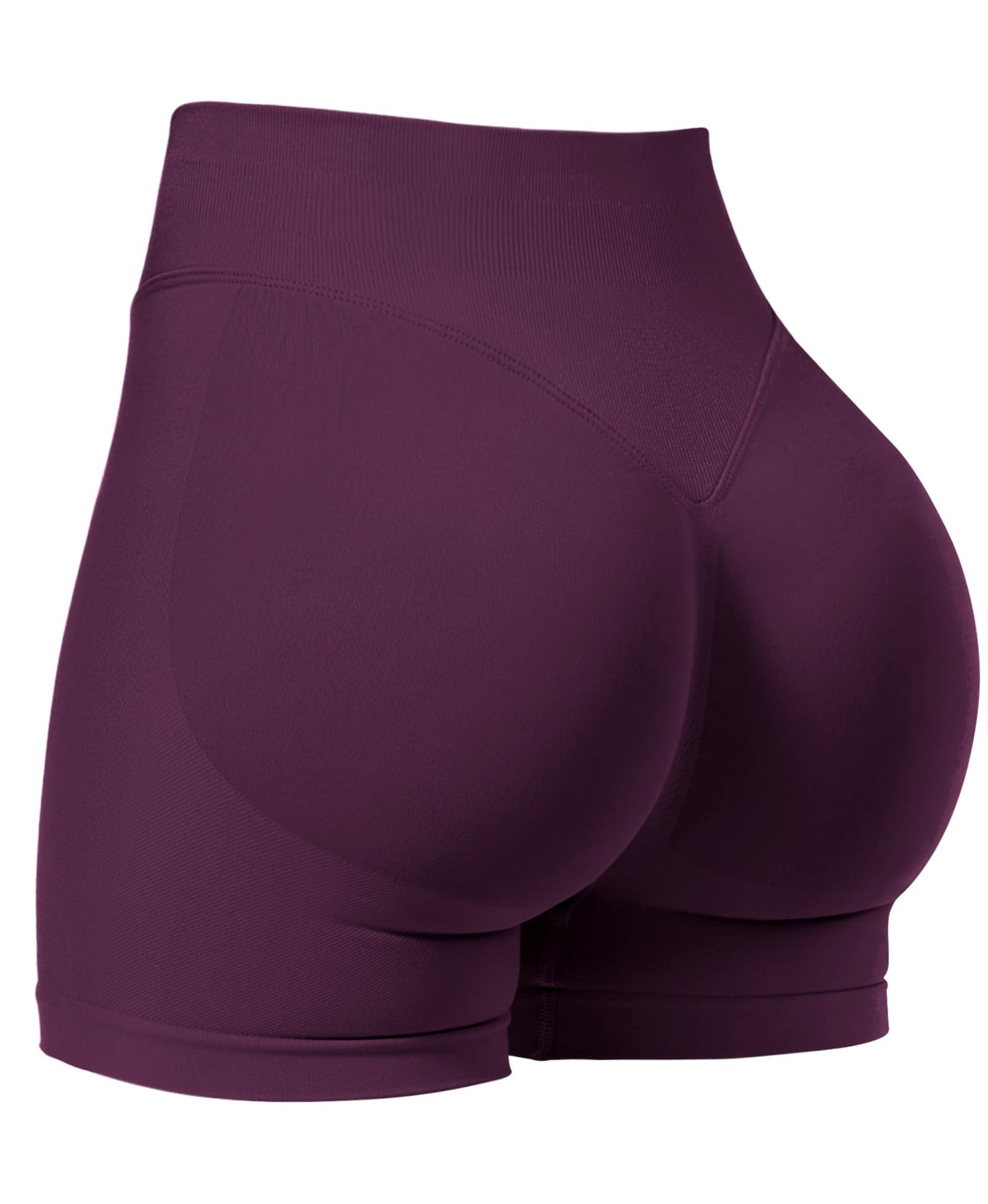 VOYJOY Women Workout Impact Shorts 2.5"/ 3.6"/ 4.5"/ 6" Scrunch Butt Lifting Gym Seamless Booty Biker Shorts Black Cherry