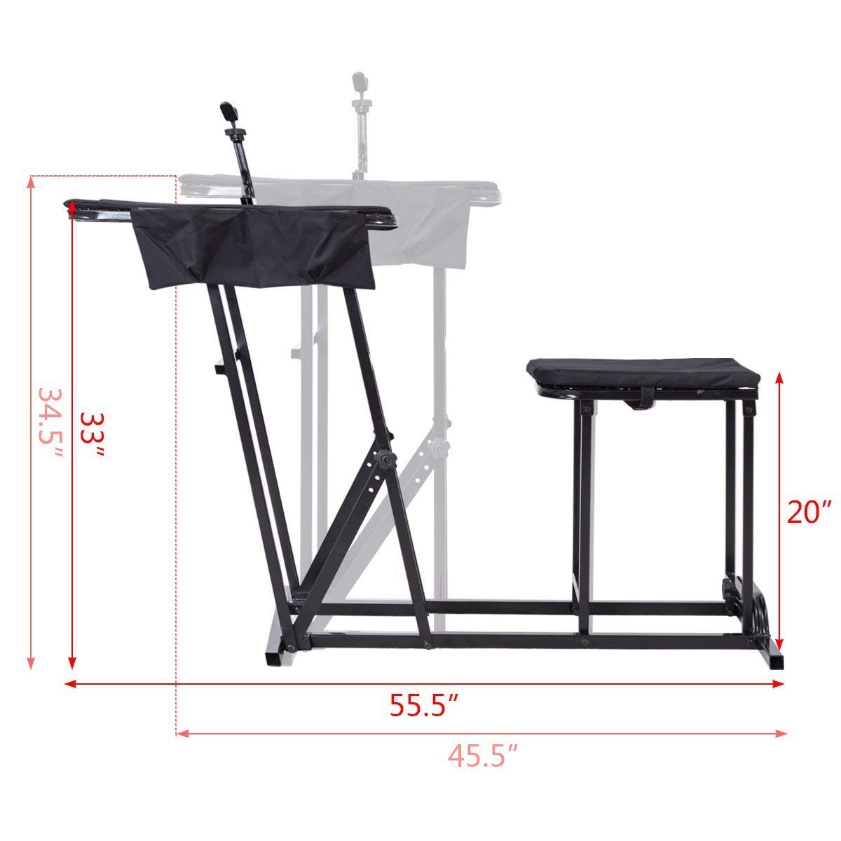 Goplus Foldable Shooting Table, Height Adjustable Shooting Bench with Adjustable Gun Rest, Ammo Pockets, Padded Seat, Portable Shooting Bench Rest for Rifles, Hunting, Outdoor