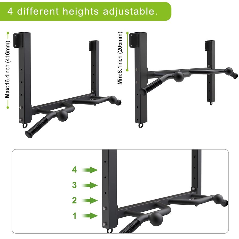 Kipika 32" Ceiling Mounted Pull Up Bar - Heavy Duty, Highly Adjustable, Multifunctional Chin Up Bar - Home Gym System with Punching Bag Hanger and Resistance Bands Training (Joist Pull Up Bar with Ball)