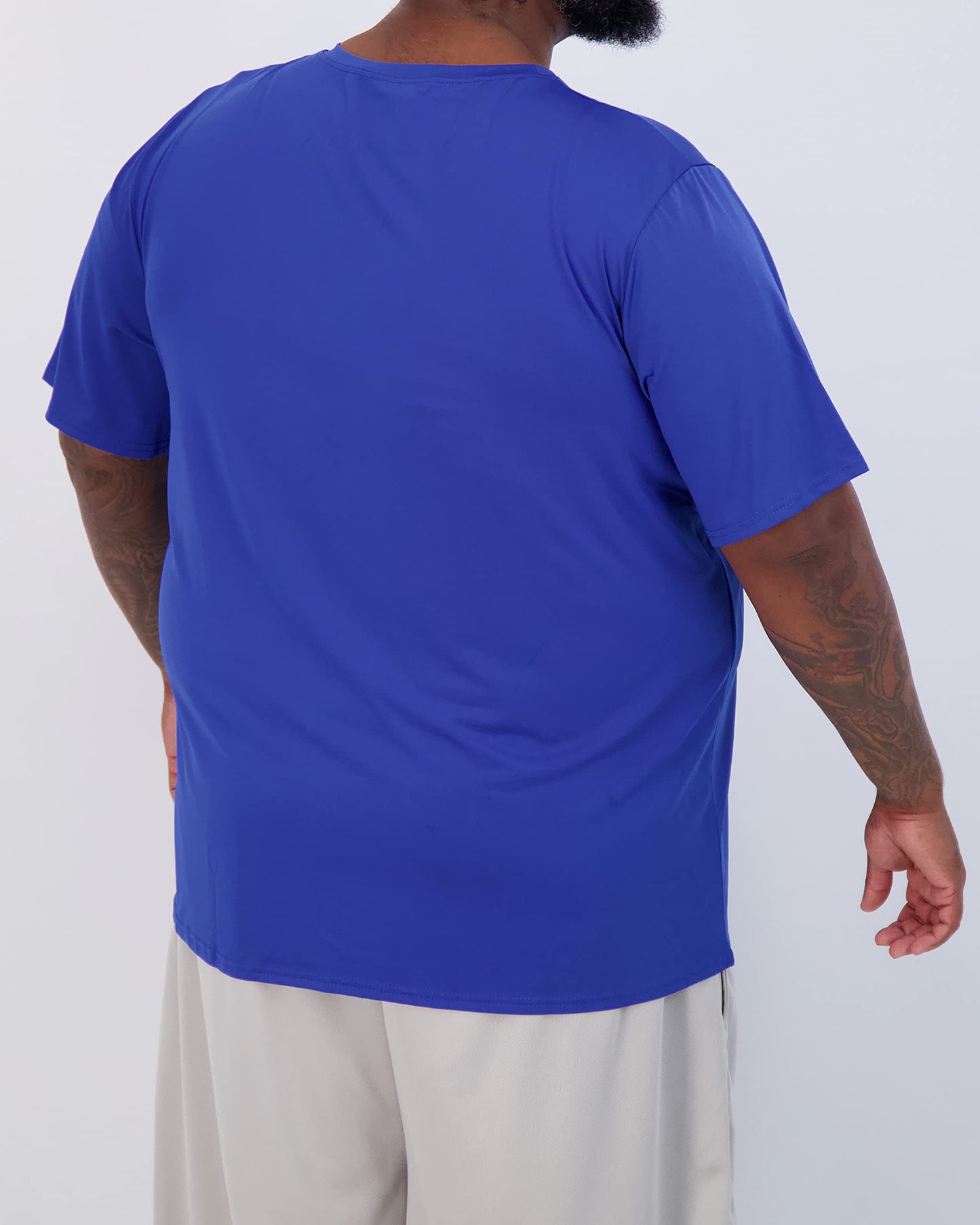 Real Essentials 3 Pack: Men’s Big & Tall Short Sleeve Dry Fit Crew Neck T-Shirt - Gym Workout Athletic Running Tee, Set 7, 5X, Pack of 3