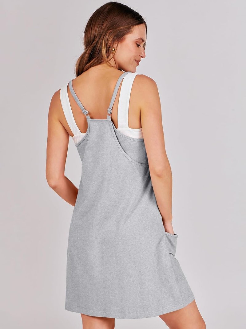 Women's Athletic Dress - Summer Tennis Workout Mini Romper with Built-In Shorts | Travel & Vacation Ready