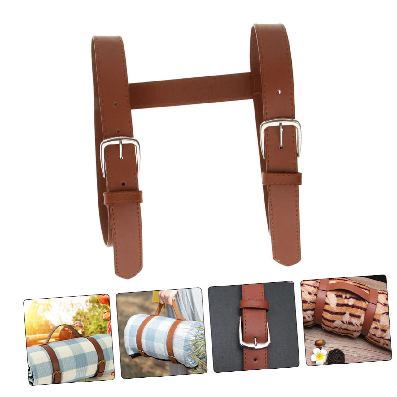 3pcs Blanket Straps Travel Yoga Mat Decorative Throw Blankets Adjustable Blanket Strap Camping Blanket Carrier Exercise Mat Sling Travel Mat Strap Pu Leather Fitness Tape Outdoor