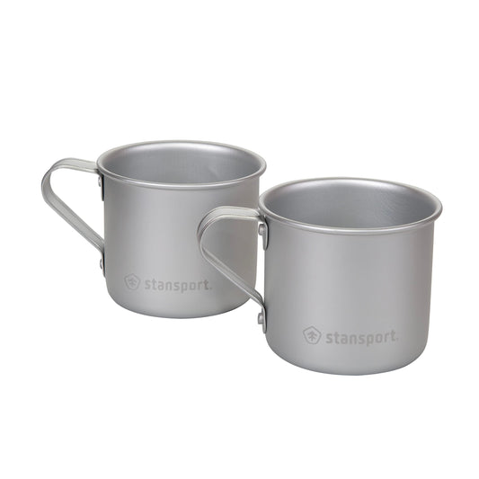 Stansport Aluminum Drink Cups, Small, Silver, 2 Pack