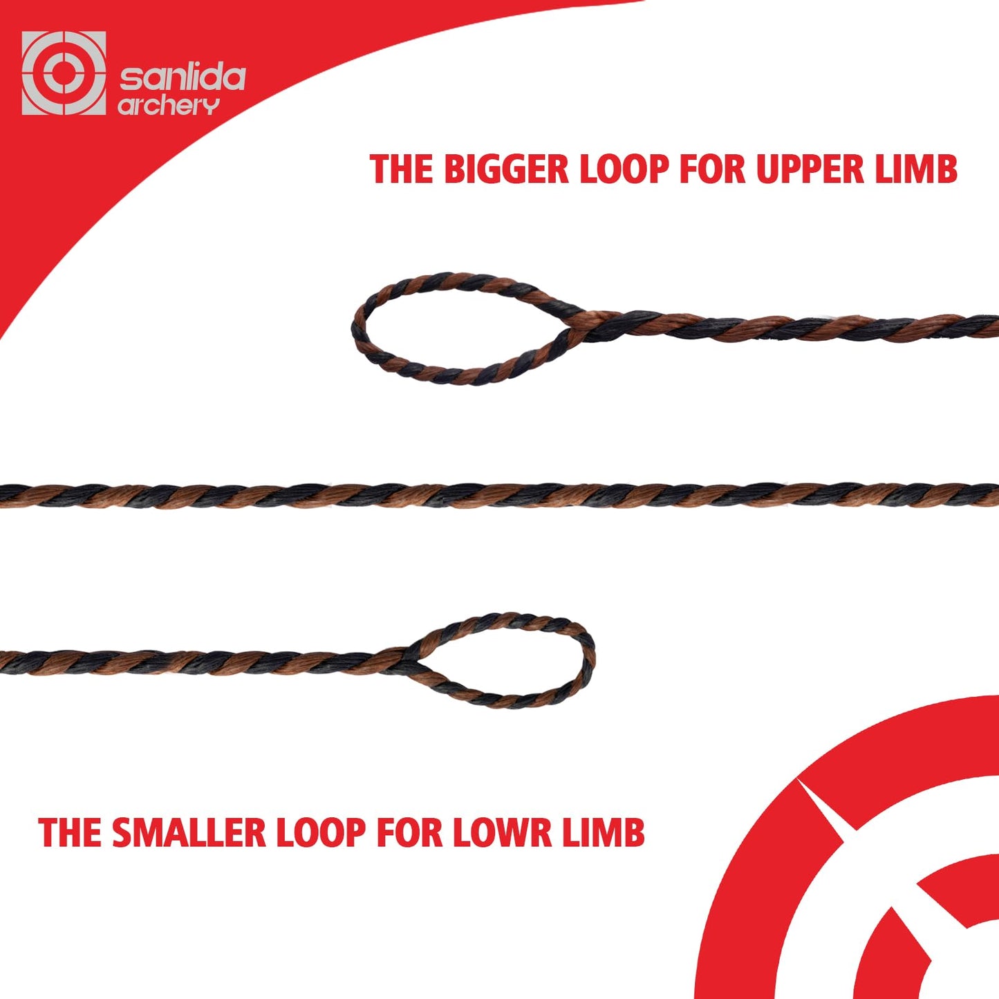 sanlida Archery 2PCS Dynaflight BCY D97 Handmade Flemish Twist Bow String Replacement for Traditional Longbow and Recurve Bow, 16 Strands，56 Inches