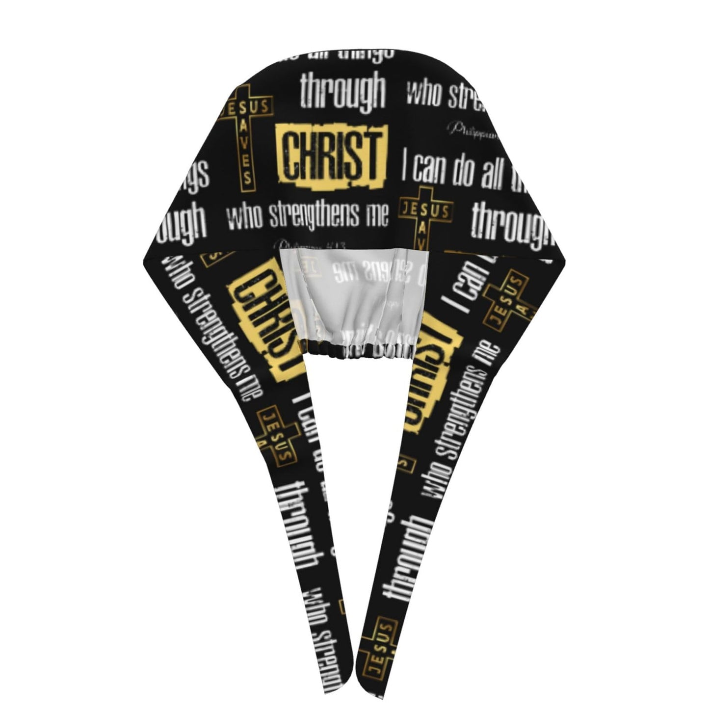 Jesus Cross Working Cap Scrub Cap with Sweatband Adjustable Unisex Women Tie Back Hat Nurse Doctor Surgical Caps