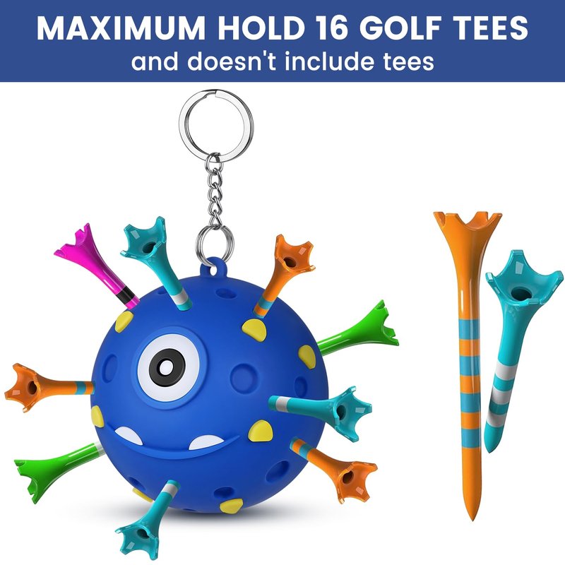 ACCTOLF Golf Tee Holder, Ball Tee Holder, 2Pack Portable Golf Ball Tees Holder for Golf Bag, Golf Gifts for Women Man, Maximum Hold 18 Golf tees, Fit 3 1/4, 2 3/4, 1 1/2 Tees