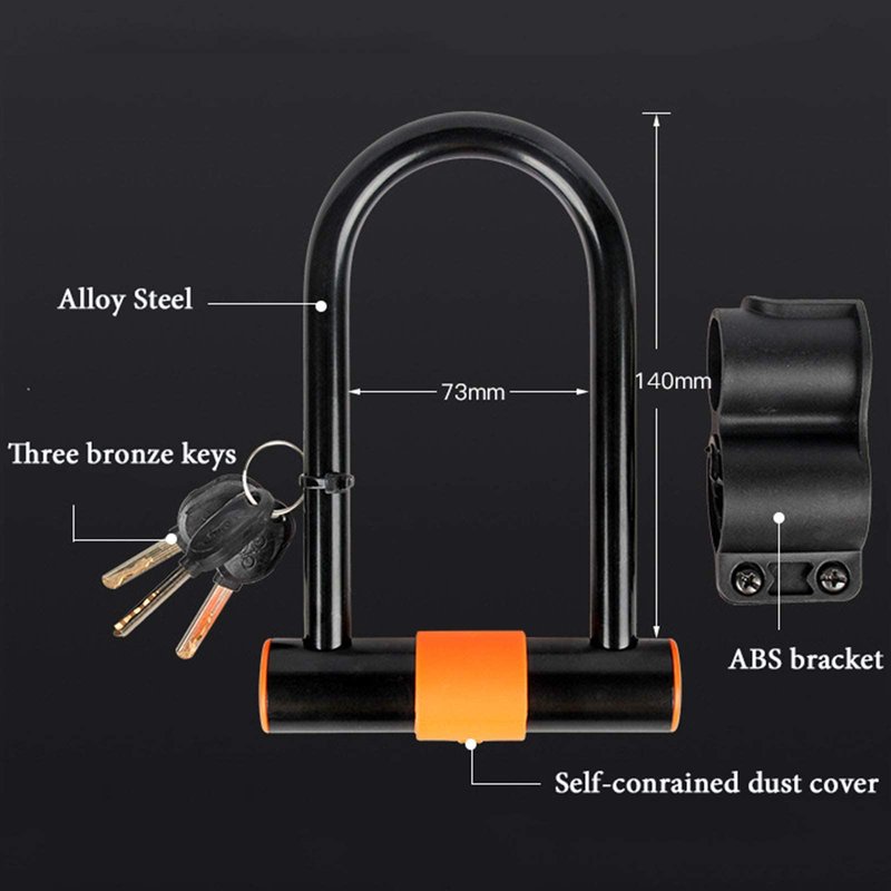 Bike U Lock with Cable Heavy Duty Bike Lock Bicycle U Lock, 14mm Shackle and 3.77ft Length Cable with Mounting Bracket for Bike Motorcycle and More
