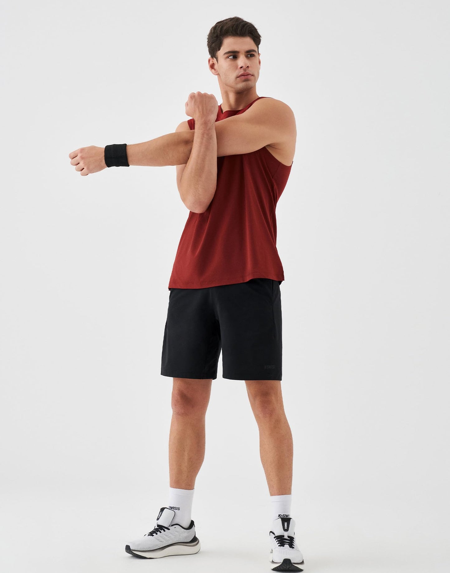 K-Swiss Men's Athletic Running Shorts - Lightweight Breathable Workout Shorts Sports Gym Basketball 7", Black/Black XL