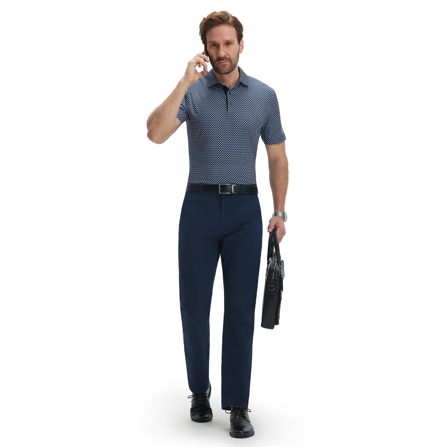 M MAELREG Polo Shirts for Men Quick Dry Fit Short Sleeve Performance Moisture Wicking Print Men’s Golf Shirts