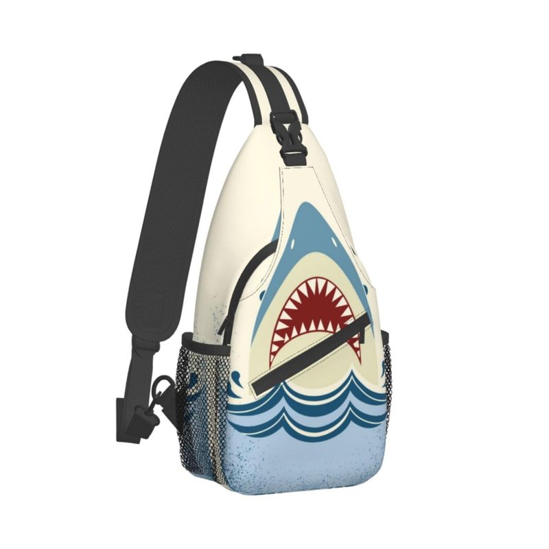 Shark Sling Backpack Chest Bag Crossbody Shoulder Bag Gym Cycling Travel Hiking Daypack For Men Women