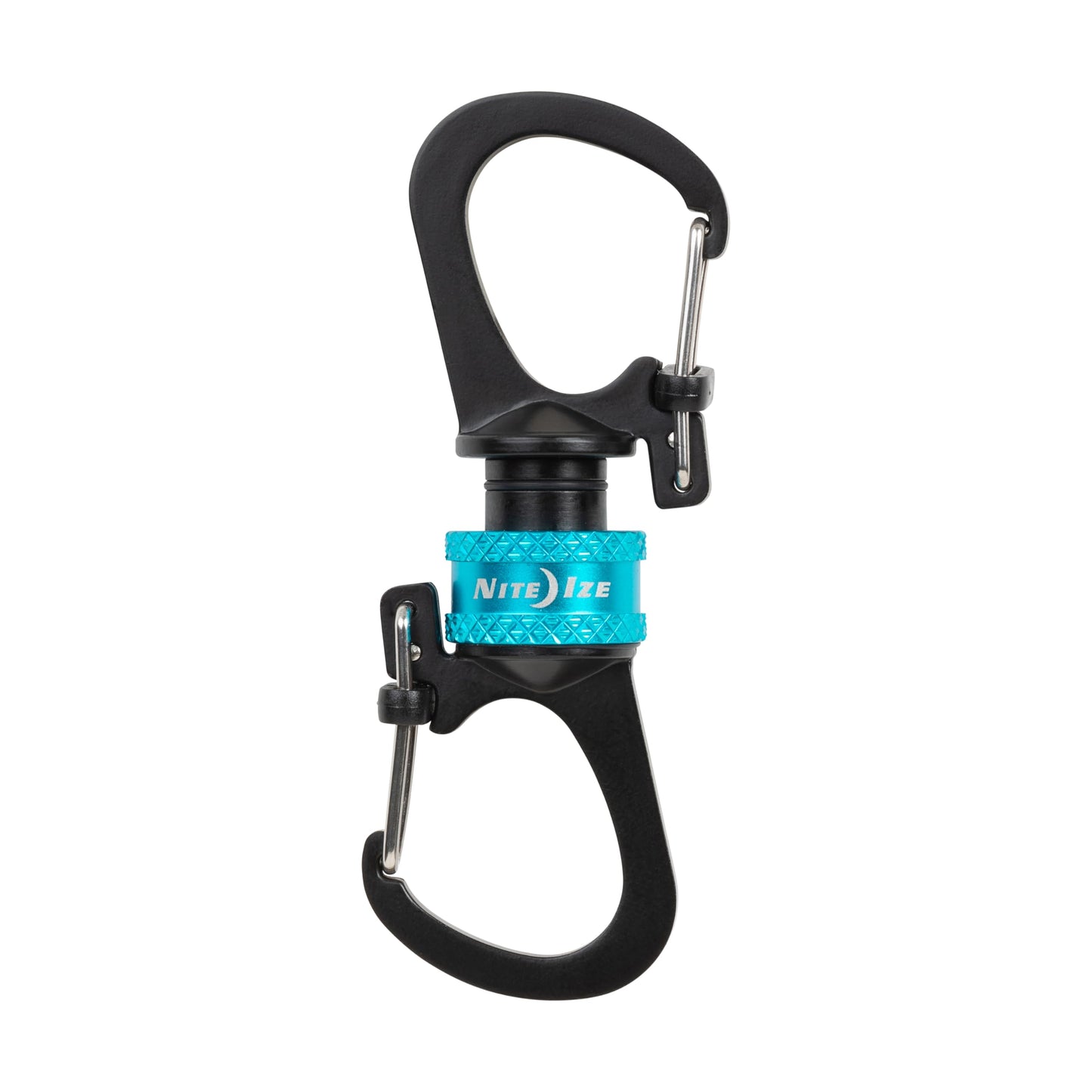 Nite Ize SlideLock 360 Degree Magnetic Locking Dual Carabiner - S-Biners with Twist-to-Lock Collar - Magnetic Carabiner Keychains for Keys, Camping Accessories & More - Blue