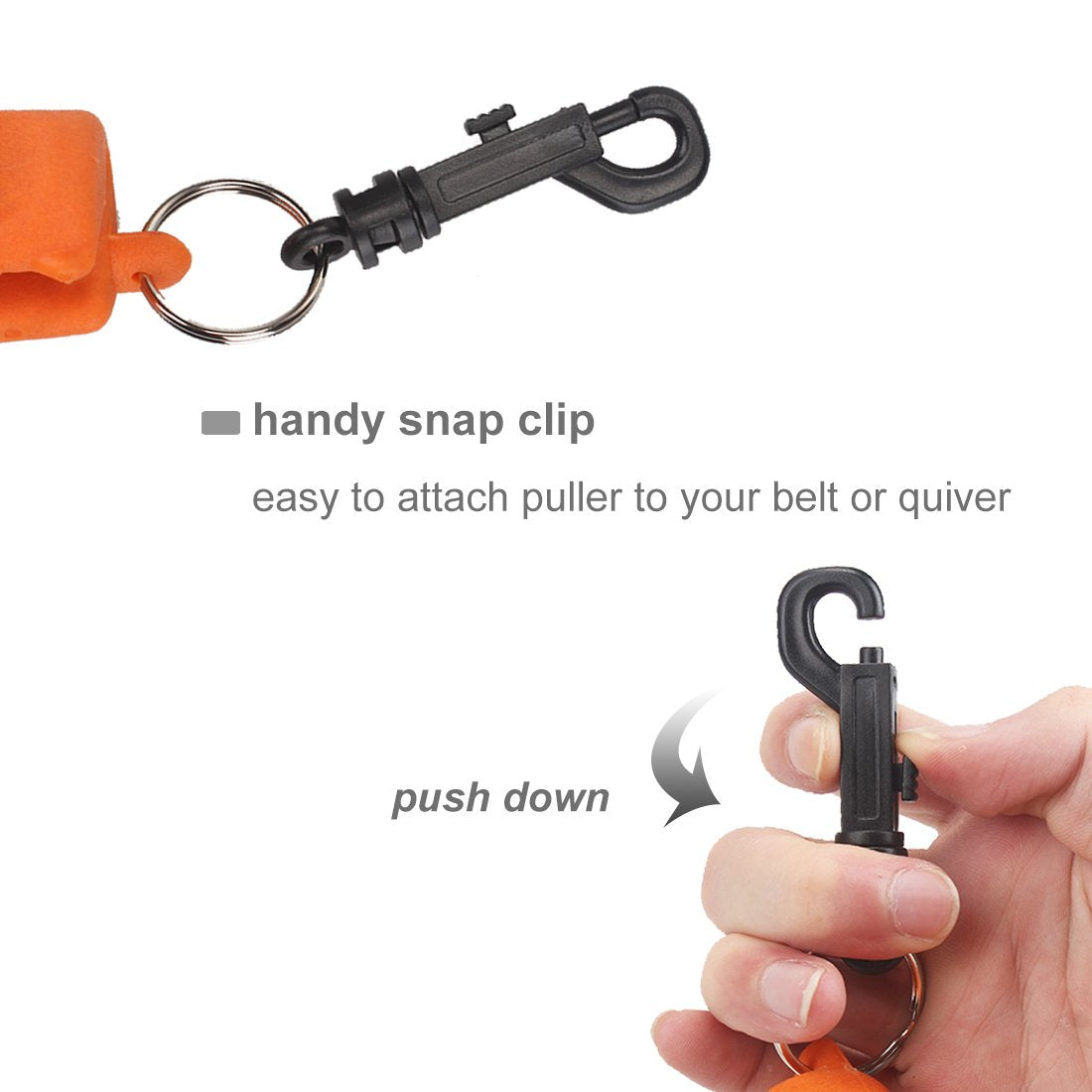 KRATARC Archery Arrow Puller Target Remover Gripper with Belt Clip (Orange-2pcs)
