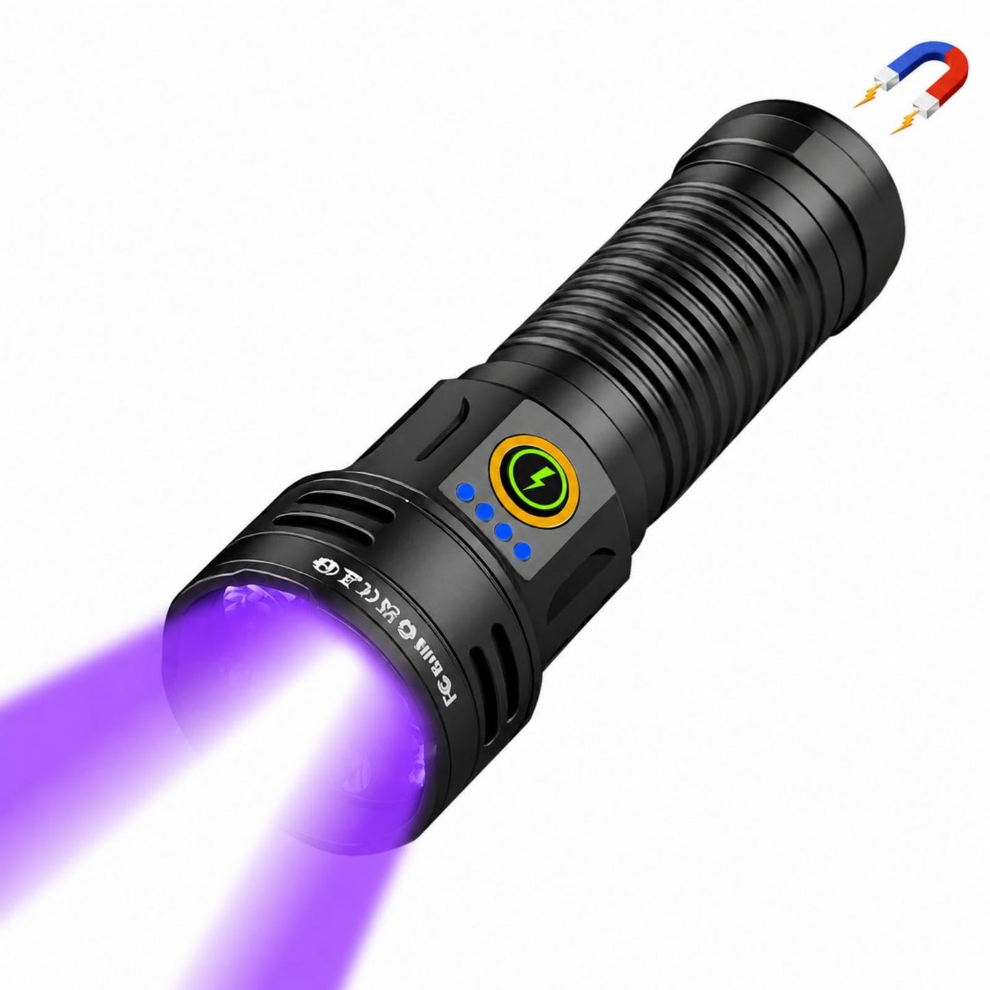 2-in-1 Powerful Blacklight LED Flashlight - UV&High Lumens Tactical Rechargeable Flash Light, 7 Modes, 18H Long Lasting, Super Bright Waterproof Detector for Pet Urine Curing Resin Camping Emergencies