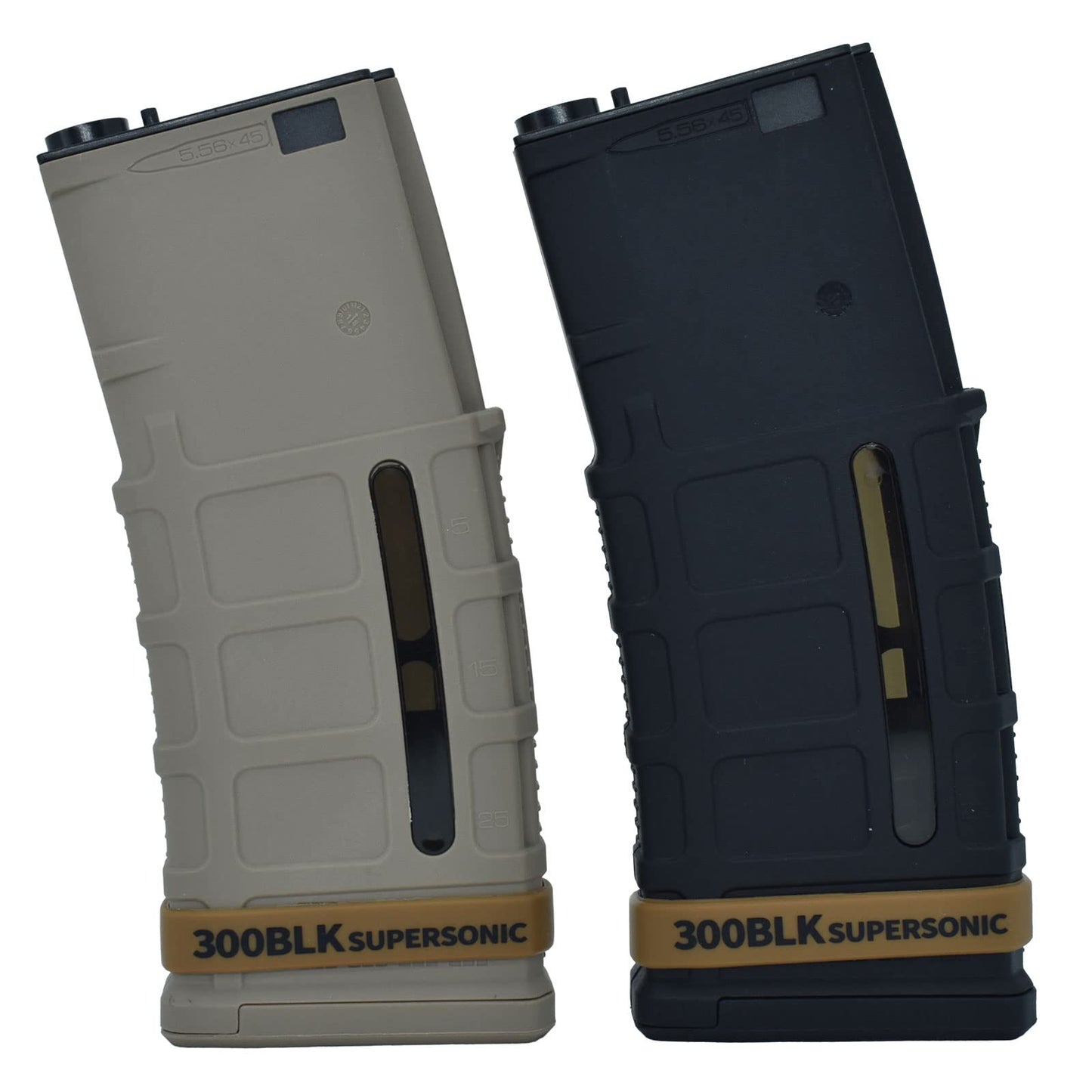 12 Pack Miaozhun 300 BLK Supersonic Magazine Marking Bands .300 Blackout Supersonic Magazine Caliber Identification(Coyote Brown-Black)