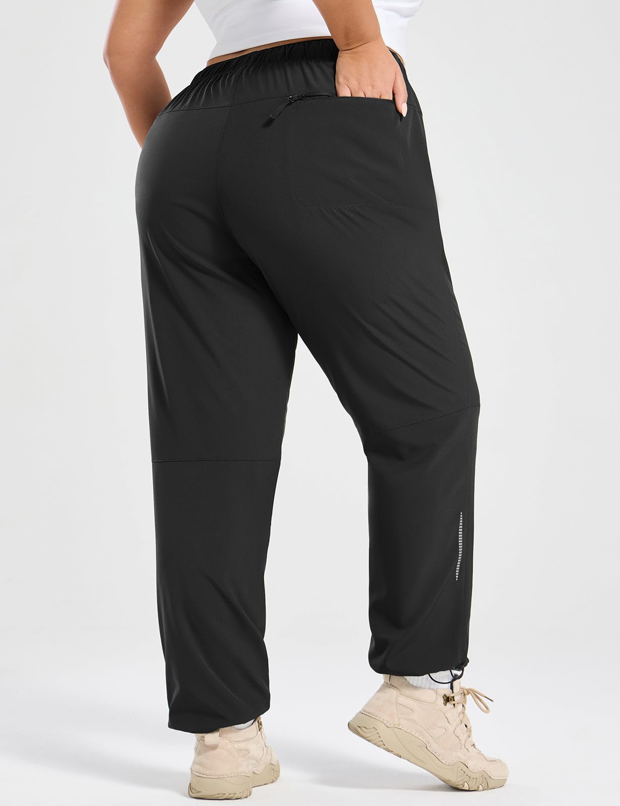 baleaf Women's Plus Size Hiking Pants Water Resistant Black XL