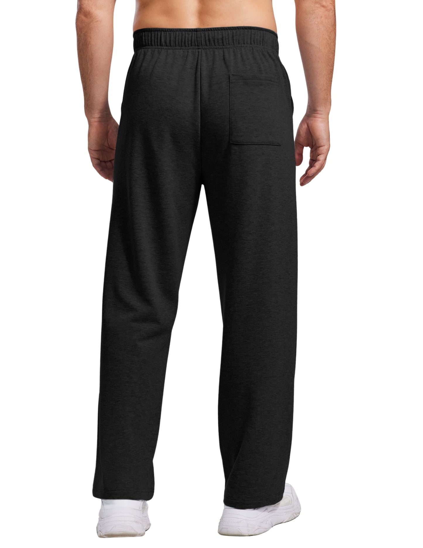 PINSPARK Men's Lightweight Sweatpants Cotton Yoga Pants Baggy Sweat Pants Open Bottom Lounge Jogger Sweatpants with Pockets