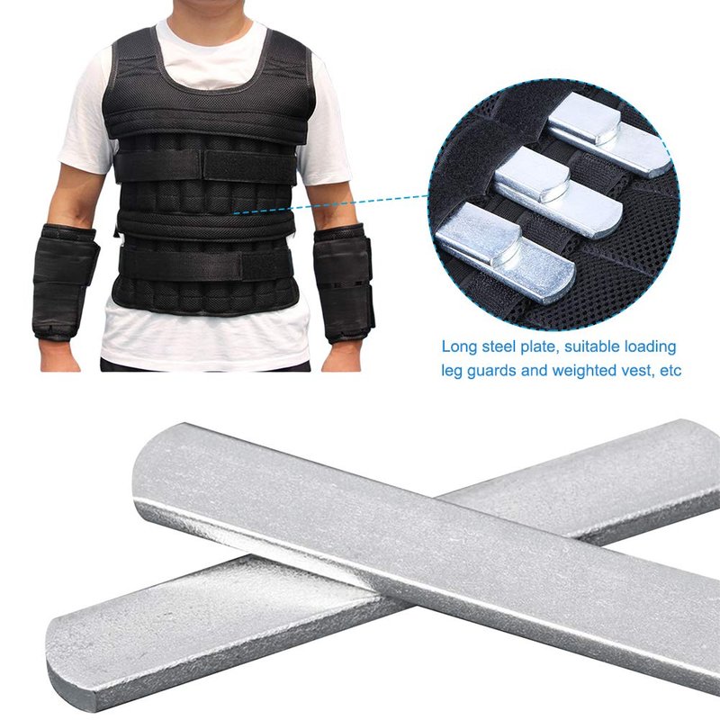Weighted Vest Steel Plates, Adjustable Rustproof Strength Training Weight Long Steel Plate w/Round Head for Loading Leg Guards Weighted Vest, for Men Women Fitness Exercise(SIZE:8pcs)