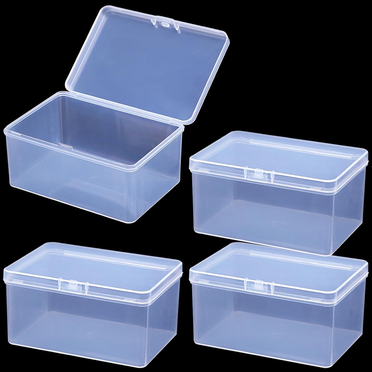 Clear Playing Card Storage Box - High Capacity Plastic Organizer for 4 Decks | 4.3 x 2.95 x 2.17 Inch