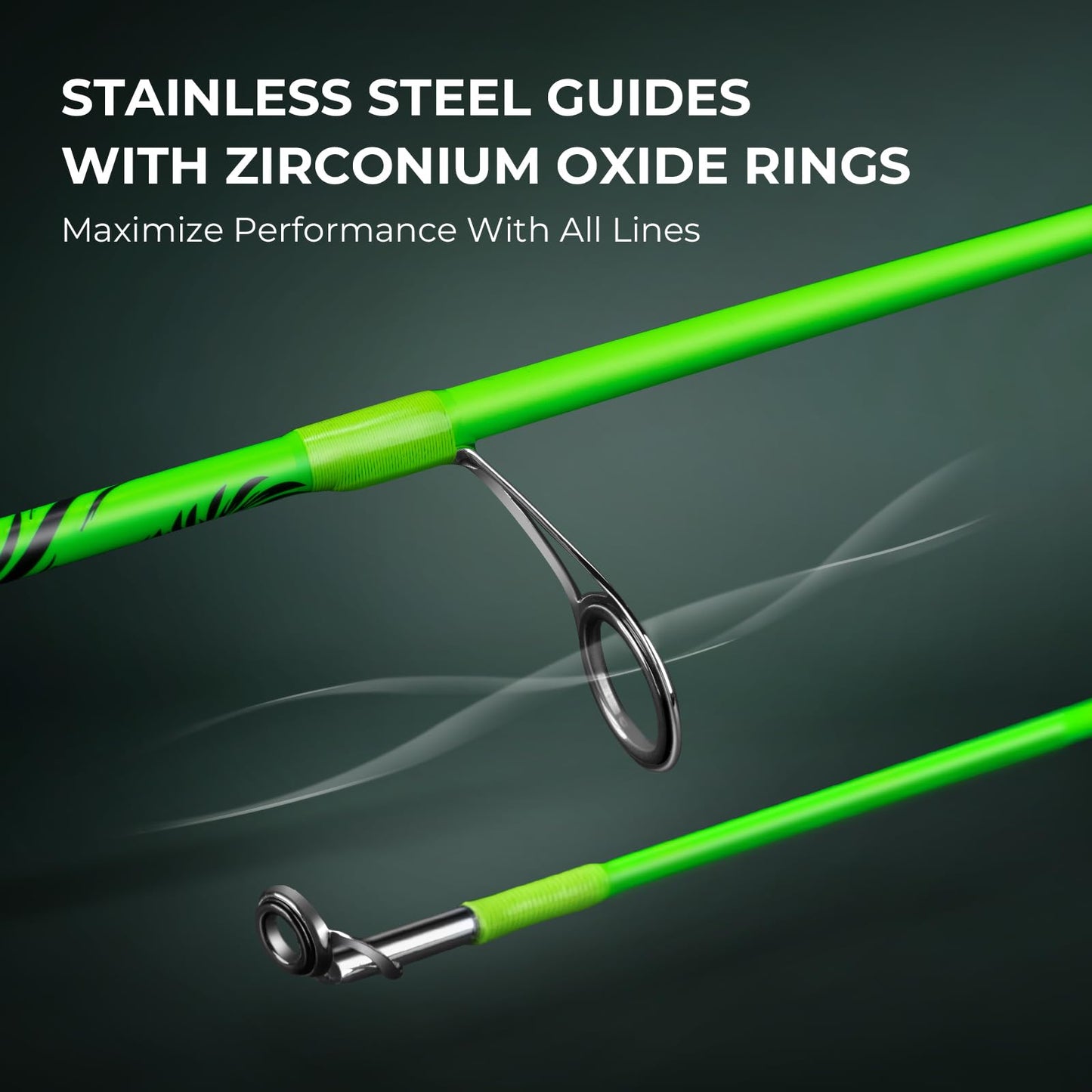 KastKing Zephyr Dual-tip Spinning Combo, 1000 Reel, 5'0" UL&L Rod, Green