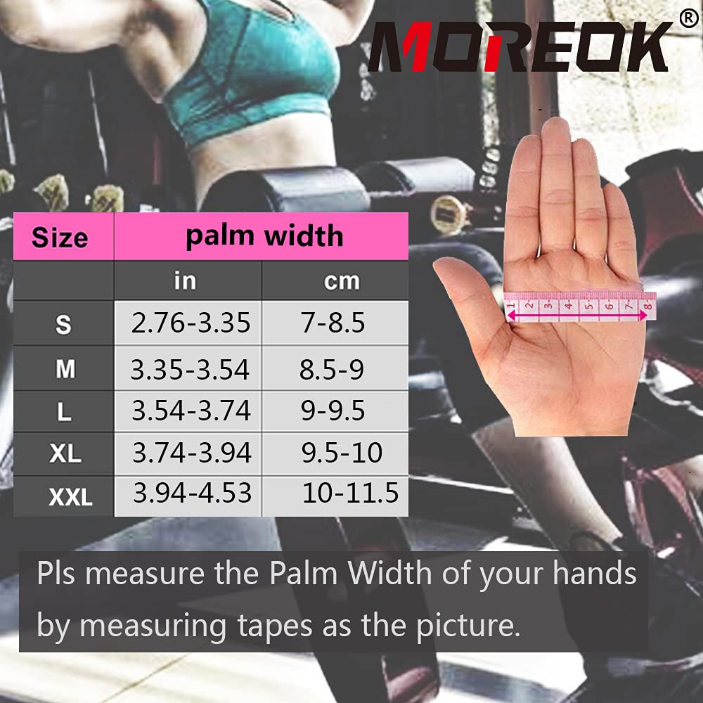 MOREOK Workout Gloves Padded Weight Lifting Gloves for Men/Women, [3MM Gel] Fingerless Grip Gym Gloves Fitness Gloves Black-XXL