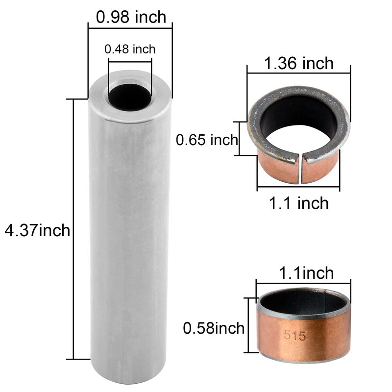 Roykaw Bushing Spindle King Pin Tube Compatible with EZGO TXT/RXV Golf Cart,Replaces #70648G01,70749G01, 70745G01