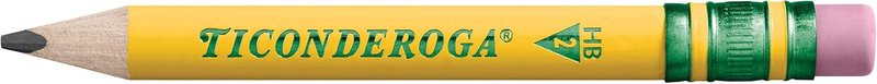 Ticonderoga My First Half-Size Wooden Pencils - Large Triangle-Barrel Pre-Sharpened #2 HB Yellow Pencils with Erasers | 4.5" | 12-Pack