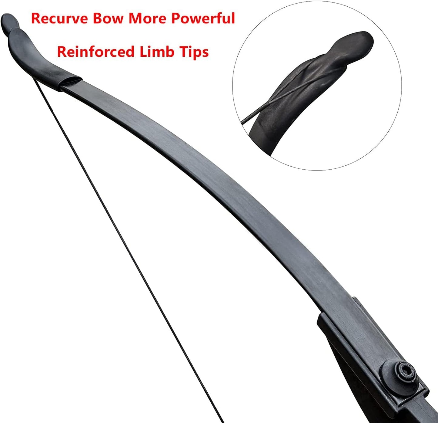D&Q Archery Bow and Arrow Set for Adults Beginner Teenagers Youth, Takedown Recurve Bow 20lbs 30lbs 40lbs Left and Right Handed, Recurve Bow Set for Outdoor Target Practice (Black, 20lbs)