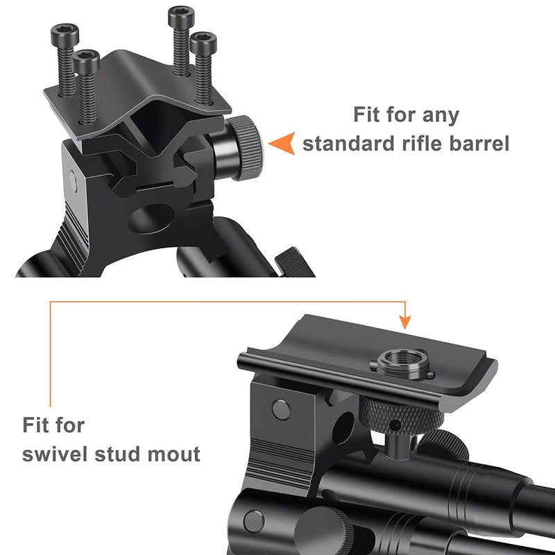 Feyachi 3 in 1 Tactical Riflebipod + Rail Mount Adapter + Barrel Clamp Adjustable Height from 6.5" to 7.0" for Hunting